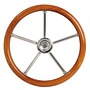 Steering wheel w/ teak outer ring 400 mm